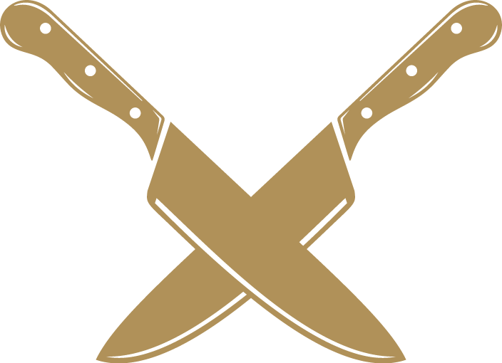 Cross knife symbol brown